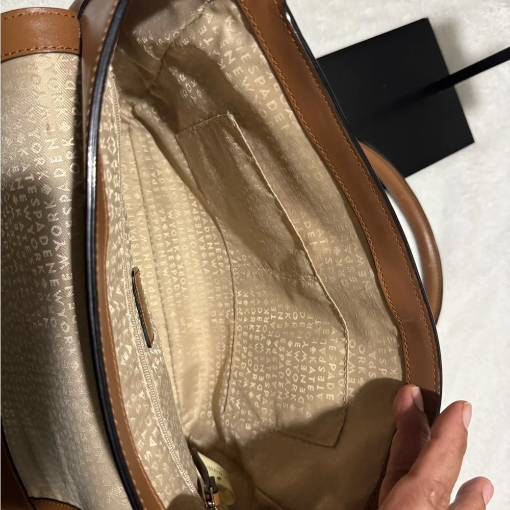 Kate Spade Tan Satchel with Pink Strap